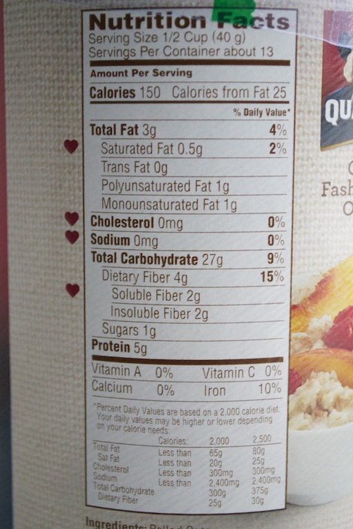 Nutritional Value Of Quaker Rolled Oats - Nutrition Ftempo